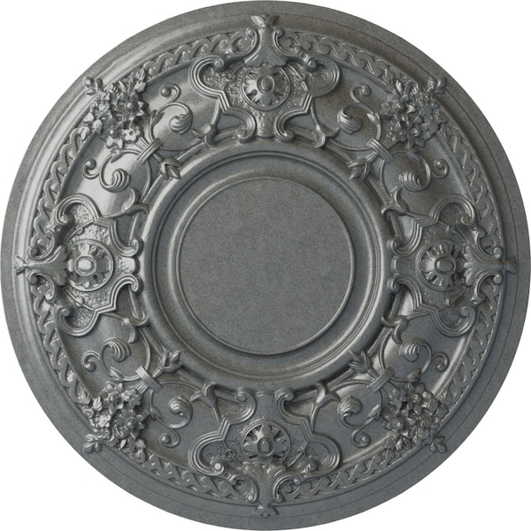 Ekena Millwork Jackson Ceiling Medallion (Fits Canopies up to 13 1/2"), Hand-Painted Platinum, 32 3/4"OD x 2 1/2"P CM32JAPLS - main